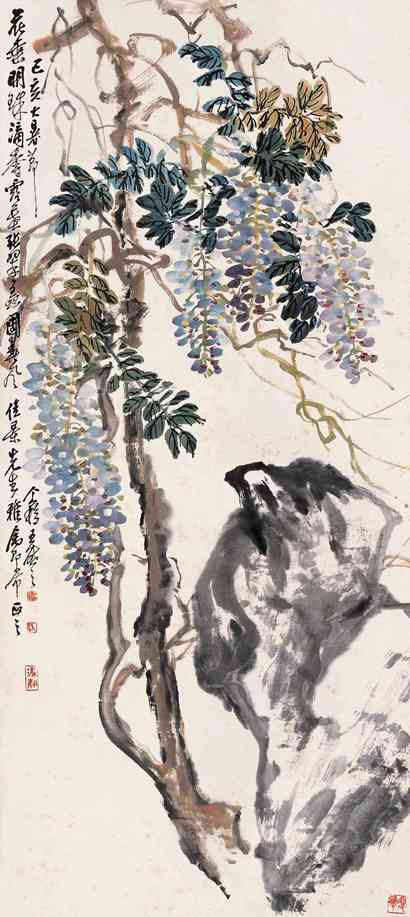 王个簃 1959年作 紫藤 镜心